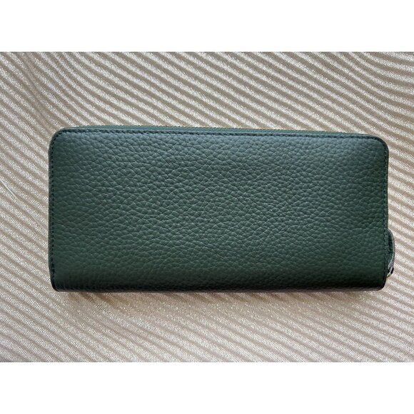 Barcos Hunter Green Leather Zippy Long Wallet - Picture 2 of 4